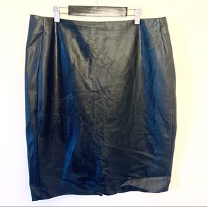 The Limited Faux Leather Midi Skirt size 14